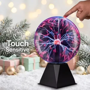 Large Glass Plasma Ball Pyramid Base Touch Sensitive Lightning Globe Bar Bedroom Ambient Lighting Plasma Ball