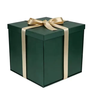 Large Green Gift Box with Lid Portable Present Packaging Box Ideal for Christmas Birthday Holiday Gift Storage Use