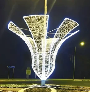 Large Hanging Bell Christmas Light Sculpture LED Waterproof Outdoor Garden Holiday Display for Plaza Centerpiece Street Festival