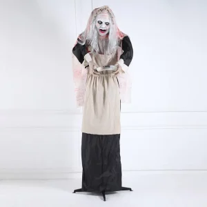 Large Horror Character Decorations Scared Crafts Indoor Outdoor Funny Face Standing Ghost Halloween Ghost Festival