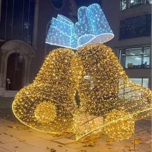 Large LED Hanging Bell Light Sculpture, IP65, Commercial Outdoor Display