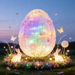 Large Outdoor Easter Egg Lantern LED Decorative Lantern for Easter Custom Size