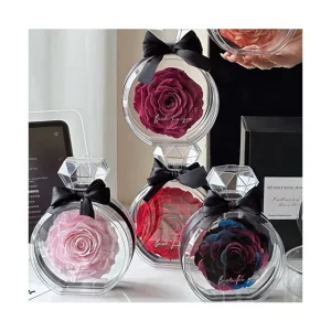 Large Perfume Bottle Preserved Roses and Valentine Boxes Christmas Decorative Items Mother’s Day Gift