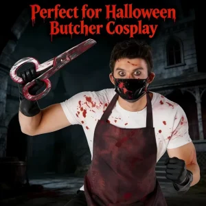 Large Plastic Bloody Cosplay Scissor Props Horror Costume Accessory Decorative Plastic Scissors for Halloween