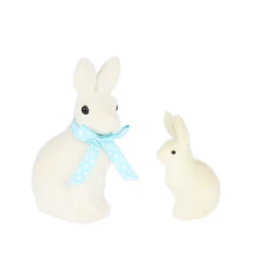 Large Plastic Easter Bunny Flocking Moss Rabbit for Party Decorations for Easter Bar Toy & Candy Display Packaged in a Bag