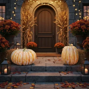 Large Pumpkin Decoration Matte Outdoor Artificial Decorative Realistic Halloween Decoration Plastic Pumpkin