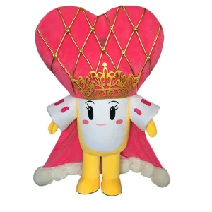 Large Size Cute Cartoon Figure Character Mascot Costume Custom with Crown and Cloak for Adult