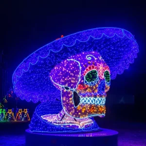 Large Size Decorations of Day of the Dead Mexico Halloween Lighting Motifs for Commercial Display
