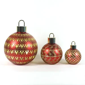 Large Transparent Colored LED Christmas Ornament Ball