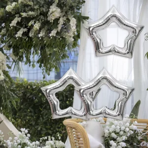 Laser Hollow Star and Heart Shaped Silver Gold Foil Balloon Love Valentines Day Wedding Happy Birthday Party Decoration