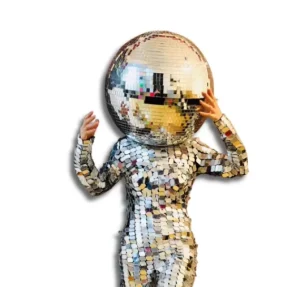 Laser Mirror Round LED Lighting Disco Ball Headdress For Dancing Party