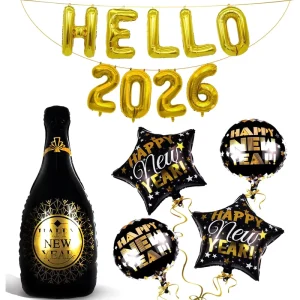 Latex Balloon Set Gold Black Party Decoration for New Year Celebrations