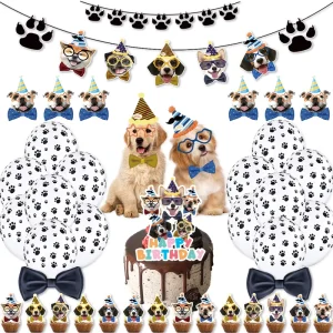 Latex Balloon Tablecloth for Cats Dogs Valentine’s Day Celebration Supplies Cute Pet Birthday Party Decor Banner Set