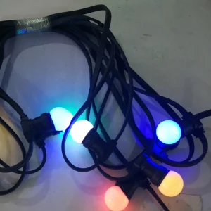 Led Belt Festoon Light Festive Carnival Fairy Holiday Lights for Wedding Party E27 G45 Globes Waterproof 40 80 FlatA