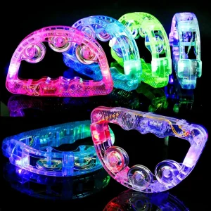 Led Light Musical Child Easter Christmas Wedding Tambourine Rattle 7 Colors Handheld Percussion Instrument Nightclub Supplies