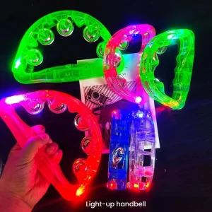 Led Light up Musical Wedding Tambourine Led Rattle 7 Colors Handheld Percussion Instrument Nightclub Supplies for Party Gifts