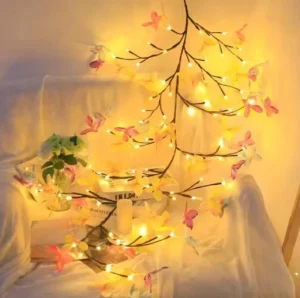 Led Rattan Lamp String Lights Bendable Branch Cherry Blossom Decor for Home Wedding Party Festival Indoor Wall Ambience Lighting