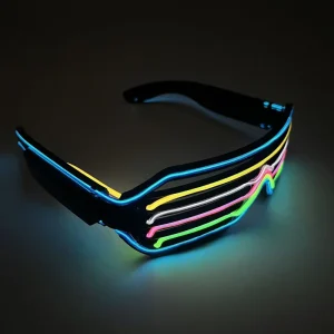 Led Shining Light up Factory Price Festival Shutter Style Glasses Multi Color rainbow Led Glasses