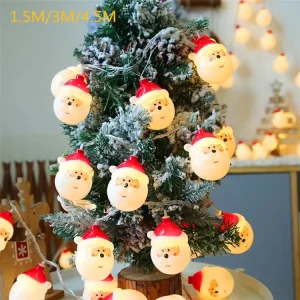 圣诞装饰品家庭圣诞装饰品圣诞老人灯笼鹿Led灯串Xmas树装饰naviad