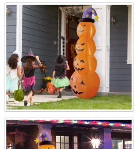 Life Size Animatronic Inflatable Halloween Decoration Prop with LED Light Giant Outdoor Pumpkin