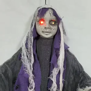Life Size Halloween Hanging Ghost Baby Decoration Animated Glowing Eyes Indoor Outdoor