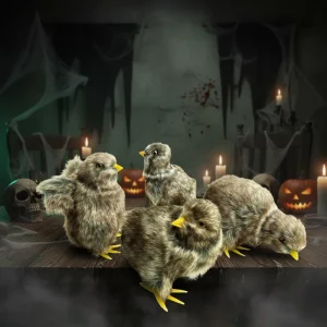 Lifelike Brown Chick Figurines Easter Toys Basket Stuffers Rustic Decorations