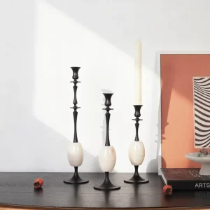 Light Luxury Modern Simple Design Metal Water Droplet Candle Holder Art Deco Dining Table Top Decoration