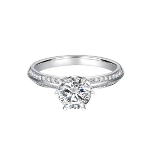 Light Luxury Natural Single Diamond Ring Double Row Inlaid Diamond Wedding Ring Suitable for Romantic Dating Occasions for Women