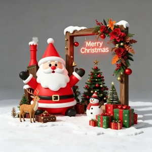 Light up Arch Frame Xmas Foam Ornament With Seasonal Greenery and Present Decor for Mall Entrance Winter Festive Landscape