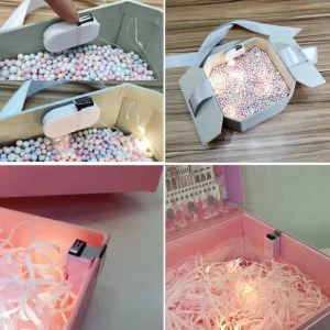 Light up Gift Box Decor Copper Wire LED String Lights Holiday Surprise Present Box Lighting Garland for Christmas Wedding Decor