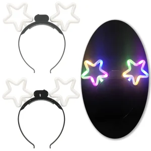 Light up Toys Light up Star Bopper Headband 12 LED Cartoon Headbands Christmas Halloween Party Headdress