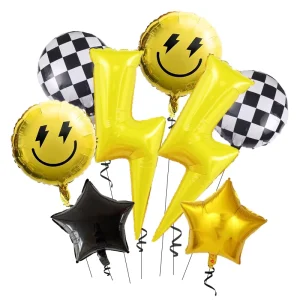 Lightning Balloon Set Helium Foil Balloons Lightning Bolt Car Balloon Hero Theme Birthday Party Decoration Supplies