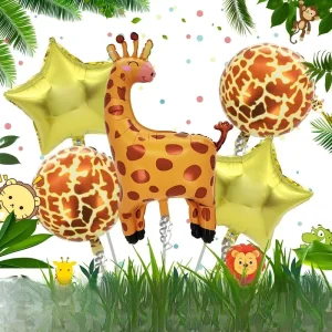 Lion Giraffe Cute Animal Head Shape Foil Party Balloons Single for Jungle Theme Christmas Halloween Party Decoration