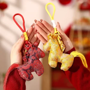 Little Horse Pendant Chinese Embroidery Tassel New Year Home Decoration Horse Year Zodiac Hanging Ornament Gift