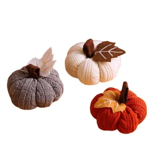 Little Pumpkin Harvest Festival Thanksgiving Decoration Cross-border Orange Polyester Cloth Knitted Pendant Printing