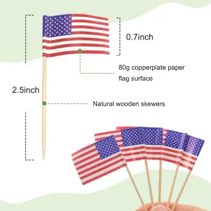 Long Bamboo Flag Skewers Hotel Catering Decorative Food Picks