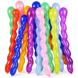 Long Party Decorations Spiral Latex Balloons Kit Assorted Colors Twist Shape 100 Pcs Children’s Birthday Party Decoration