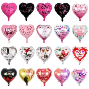 Love Valentine’s Day Theme 18 Inch Heart Foil Balloon for Wedding Valentine’s Day Party Decoration