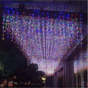 Low Voltage New Year Decorations LED Curtain Light Outdoor Mall Waterproof LED Colorful Ice Strip Lights