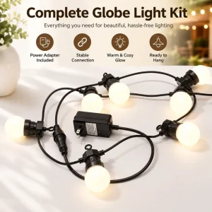 Low Voltage Patio Garden Party Lighting Set With Adapter Weather Resistant Decorative Outdoor Globe String Lights