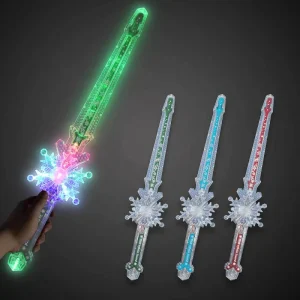 Luminous Crystal Snowflake Sword RGB Lightsaber Light Toys for Kids Christmas Party & Holiday Supplies