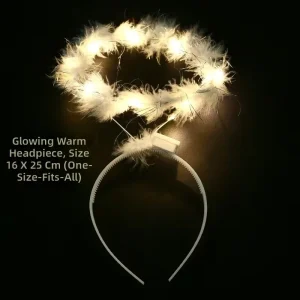 Luminous Feather Wings Children’s Day Little Angel Stage Performance Girls Elf Fairy Feather Head Loop Props