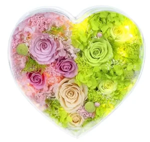 Luminous Heart Preserved Rose Box LED Light Eternal Flowers Long Lasting 3-5 Years Romantic Christmas Anniversary