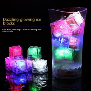 Luminous Ice Cubes Led Toys Colorful Fun Atmosphere Ice Cube Lights Baby Bath Toys Light up When Exposed to Water