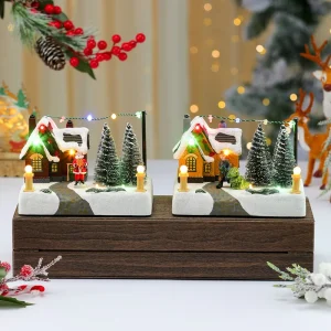 Luminous Music Box Christmas Snow Scene Ornament