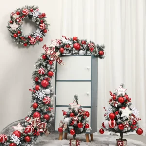 Luminous Rattan Christmas Tree Ornament for Indoor Desktop or Window Display