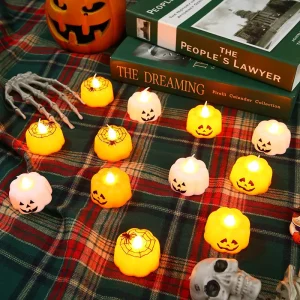Lumoire Celebration Small Halloween Semi handmade Semi mechanical Pumpkin Candle Led Electronic Lights Atmosphere Decoration