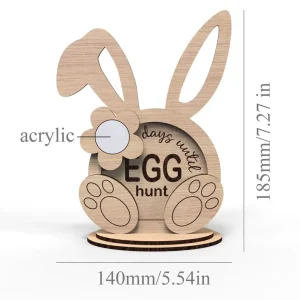 Lumoire Celebration Wooden Easter Countdown with Base Egg Hunt Rabbit Creative Holiday Gift Ornament Days Until