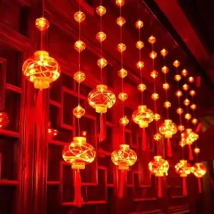 Lunar New Year LED Light Strings and Lanterns Red LED Lights 3m Length IP44 Rated Decoration