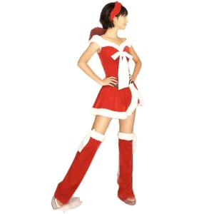 Luolan Women’s Adult Christmas Costumes Multiple Festive Christmas Tree Designs Red Cape Polyester TV Movie Nightclub Stage
